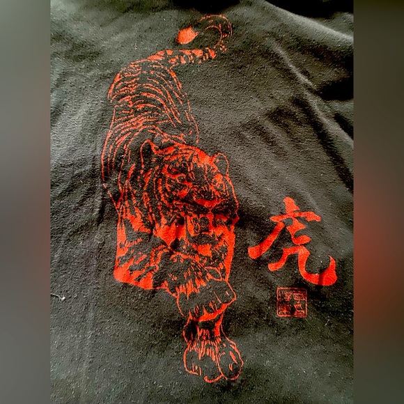 Lucky Red Glitter Sparkle Tiger Cat Asian Inspired Canadian Made Cotton L Medium - Picture 3 of 5